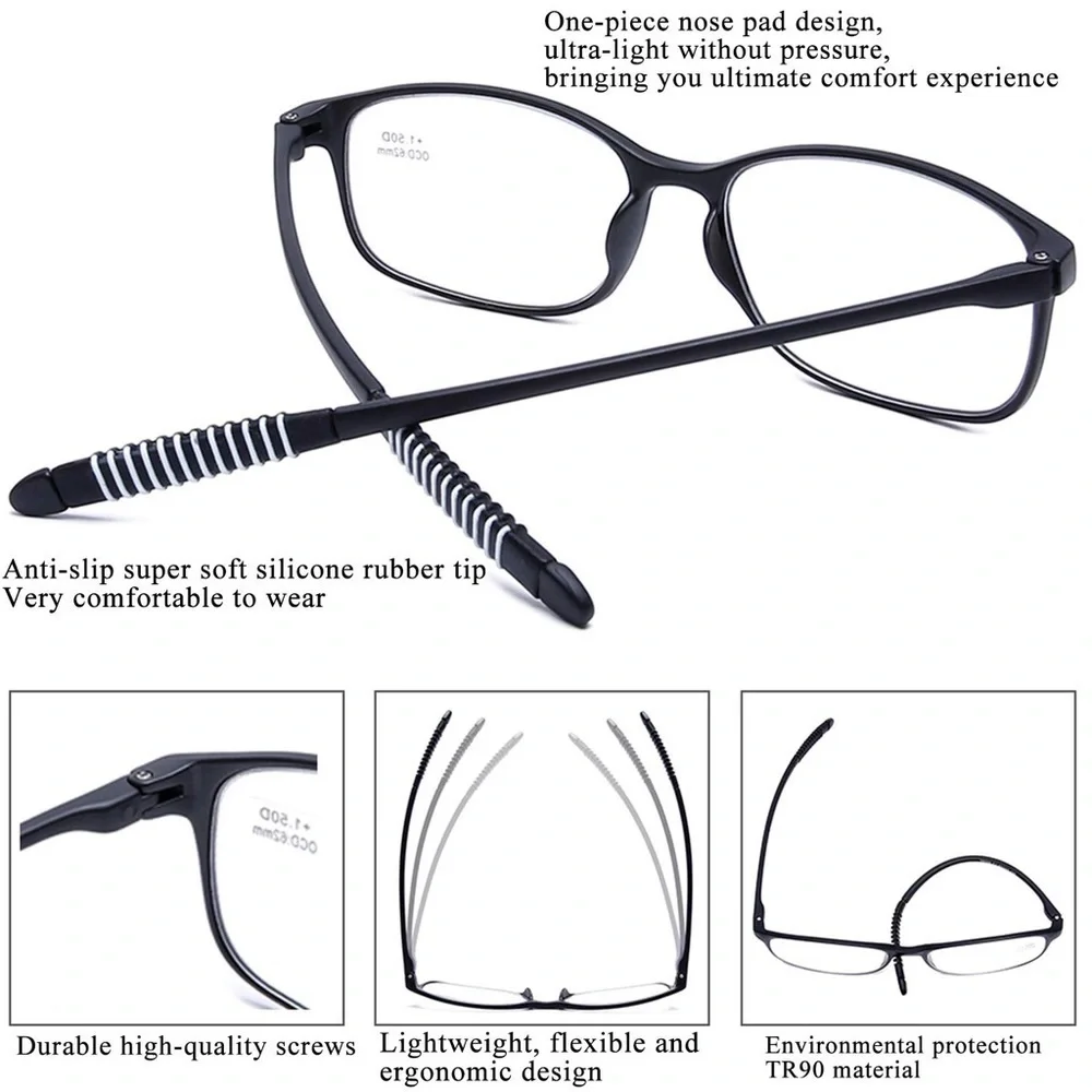 AQWANO NWT Reading Glasses Computer Blue Light Blocking - Set of Two +2.50